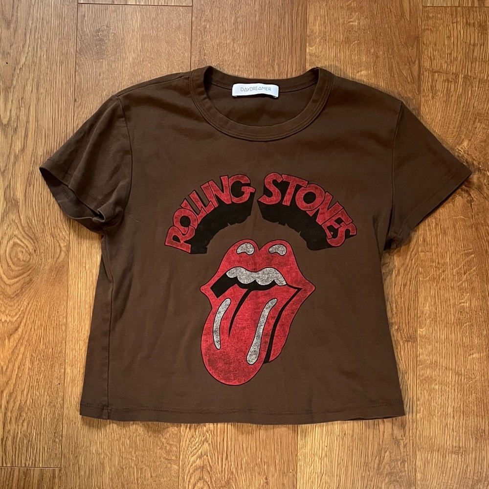Daydreamer Rolling Stones Cropped Tee Size S